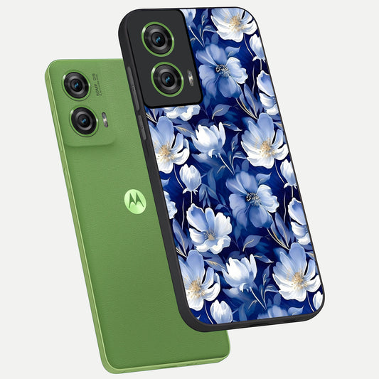 Cute Floral Patterns phone case For Moto Edge 50 Fusion showing premium glass back cover with detailed artwork