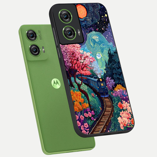 Digital Art phone case For Moto Edge 50 Fusion showing premium glass back cover with detailed artwork