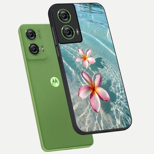 Floating Bloom Bliss phone case For Moto Edge 50 Fusion showing premium glass back cover with detailed artwork