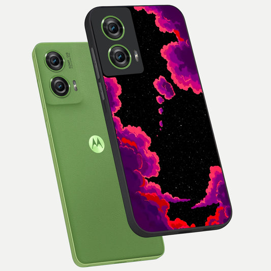 Galaxy Dream Frame phone case For Moto Edge 50 Fusion showing premium glass back cover with detailed artwork