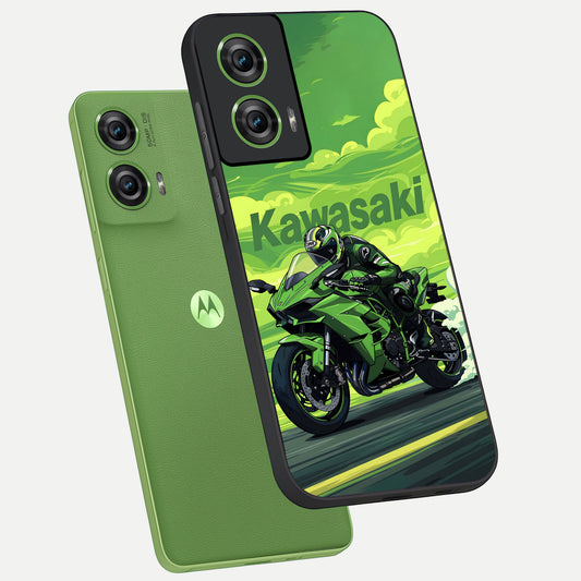 Greenery Sky phone case For Moto Edge 50 Fusion showing premium glass back cover with detailed artwork