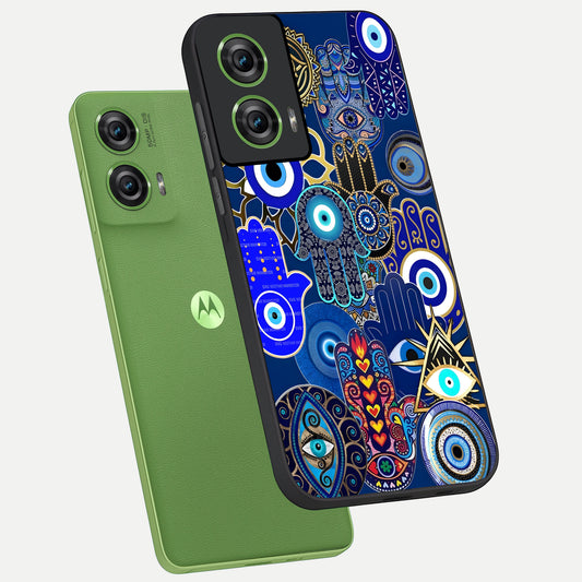Mystic Palm Guard phone case For Moto Edge 50 Fusion showing premium glass back cover with detailed artwork