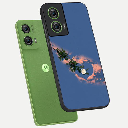 Sky Under Tree phone case For Moto Edge 50 Fusion showing premium glass back cover with detailed artwork