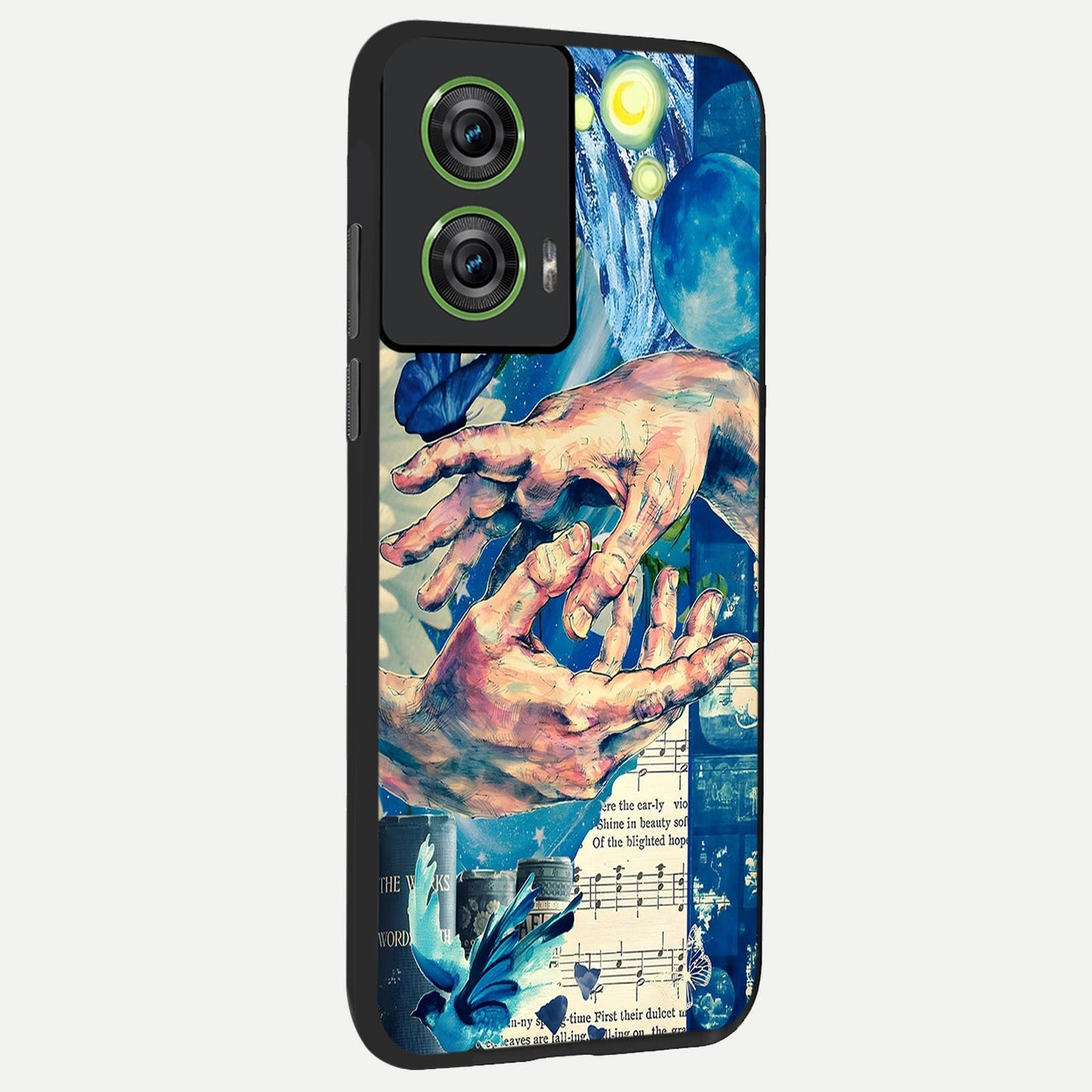 Aesthetic Divider back cover For Moto Edge 50 Fusion slim fit glass case with vibrant aesthetic design