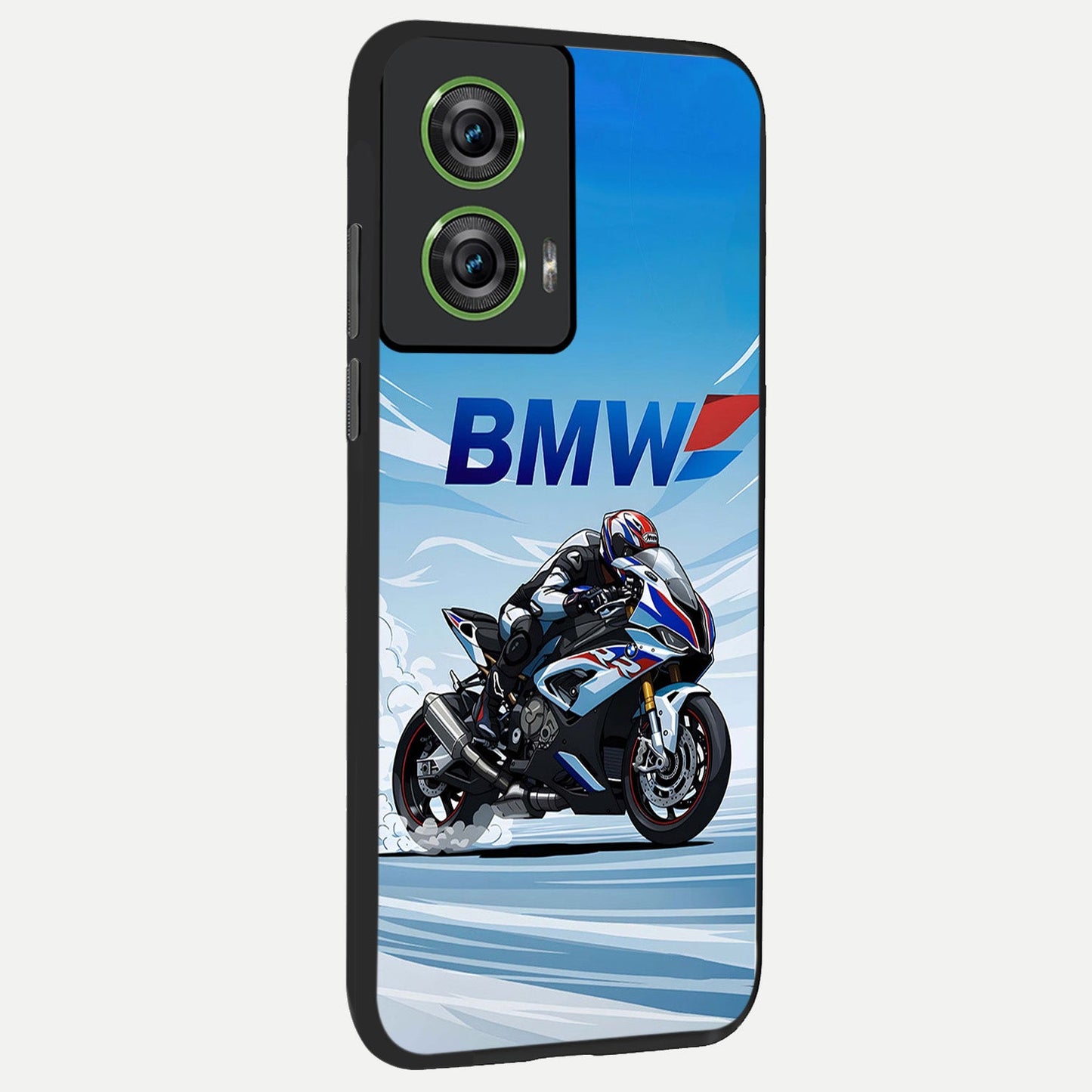 BMW Power Drift back cover For Moto Edge 50 Fusion slim fit glass case with vibrant aesthetic design