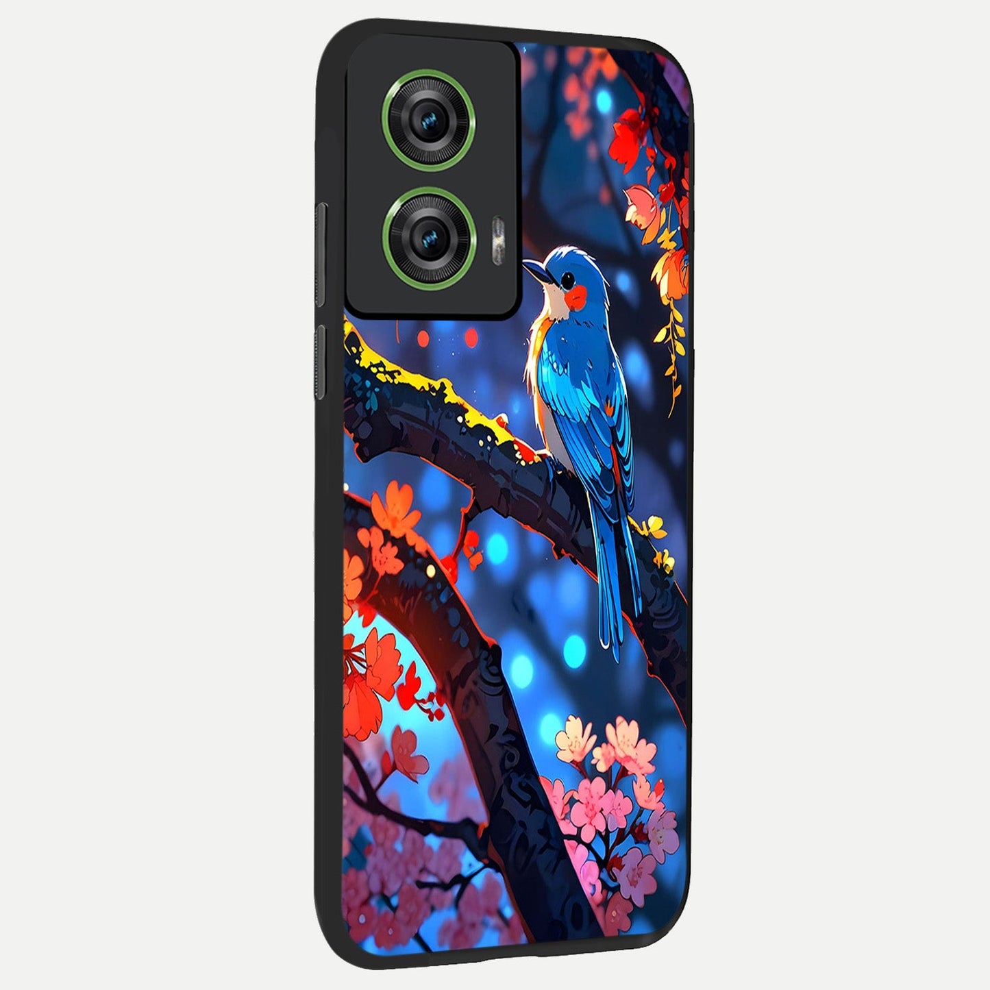 Blooming Water Drift back cover For Moto Edge 50 Fusion slim fit glass case with vibrant aesthetic design