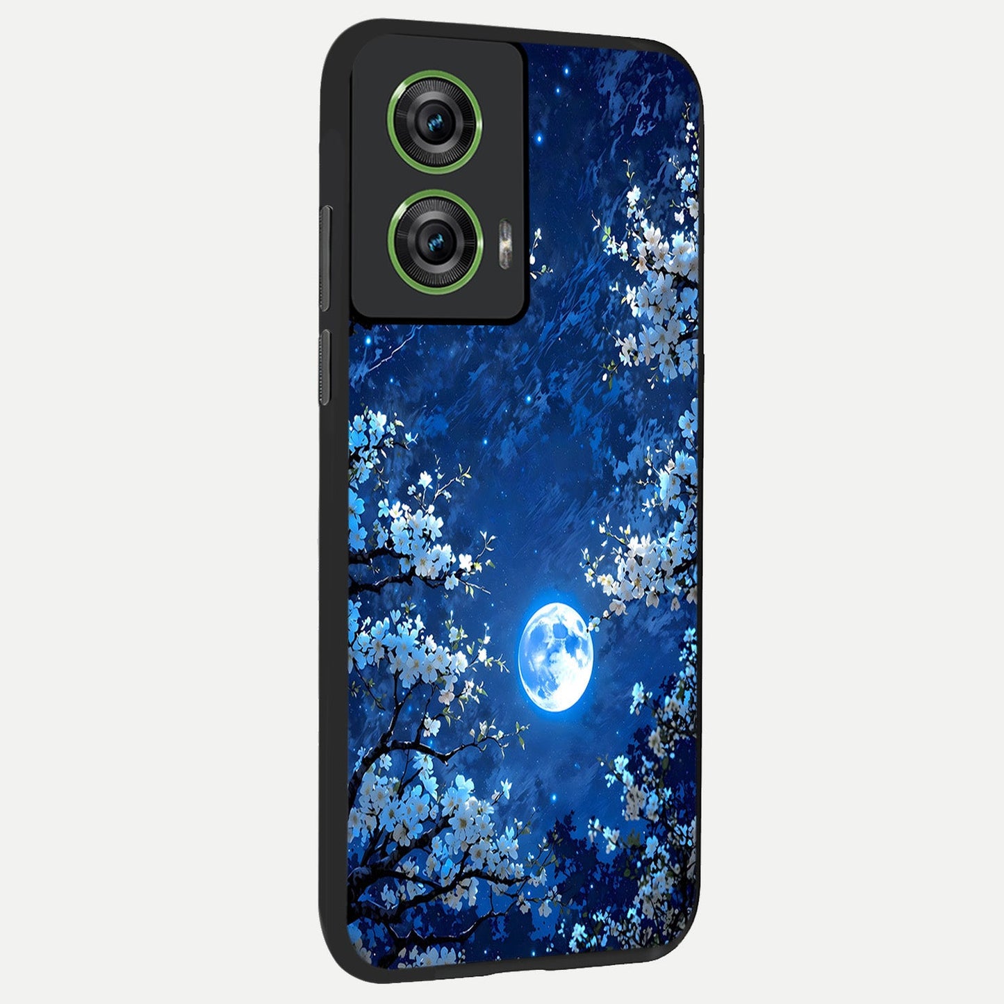 Blossom Moonlight Sky back cover For Moto Edge 50 Fusion slim fit glass case with vibrant aesthetic design