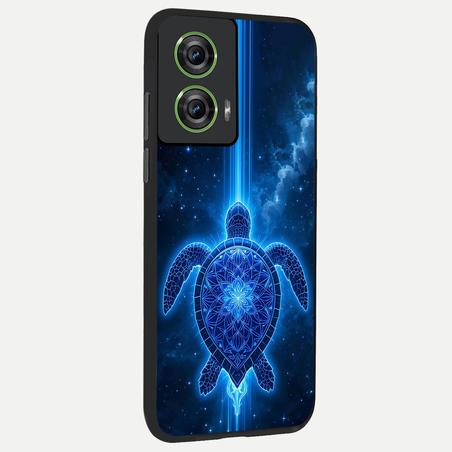 Blue Galaxy Turtle back cover For Moto Edge 50 Fusion slim fit glass case with vibrant aesthetic design