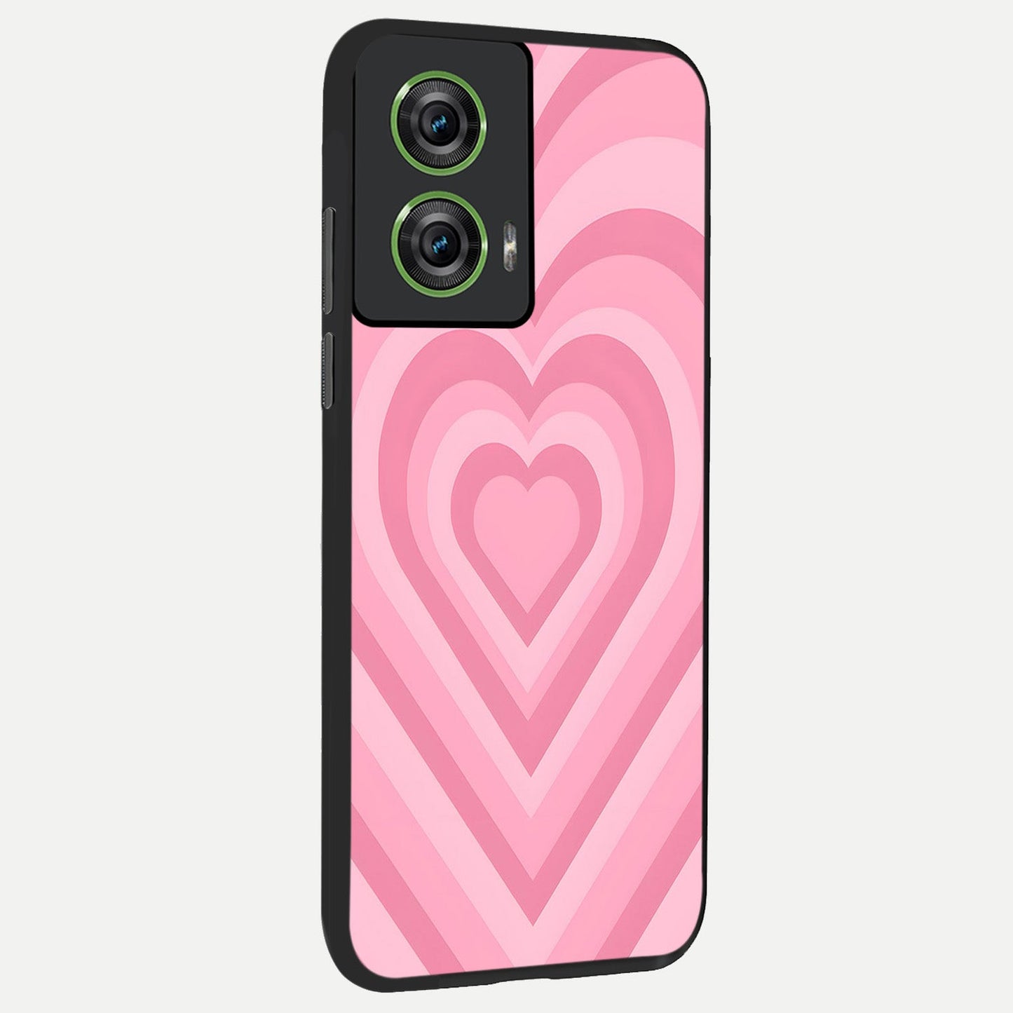 Blush Heart Waves back cover For Moto Edge 50 Fusion slim fit glass case with vibrant aesthetic design