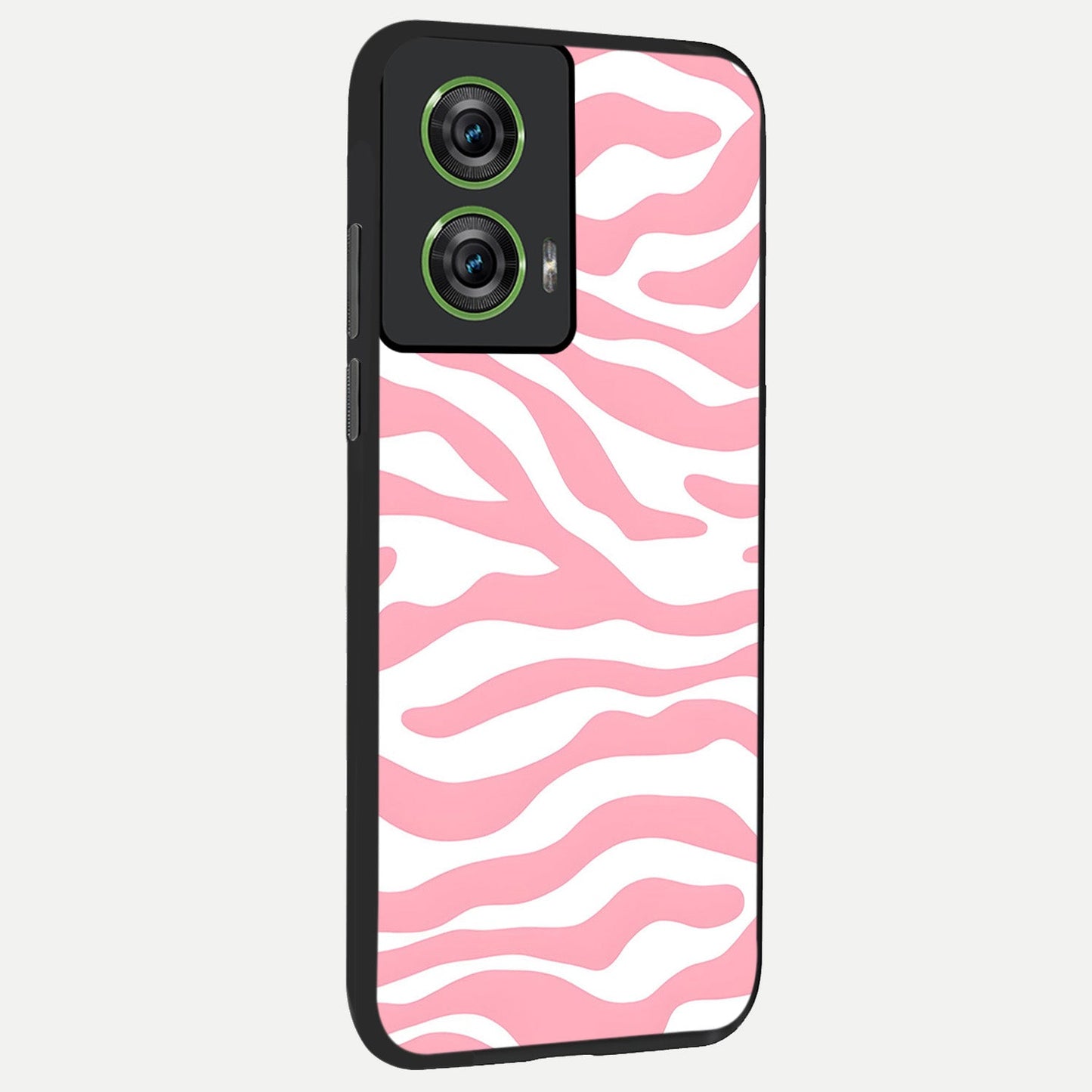 Blush Zebra Flow back cover For Moto Edge 50 Fusion slim fit glass case with vibrant aesthetic design
