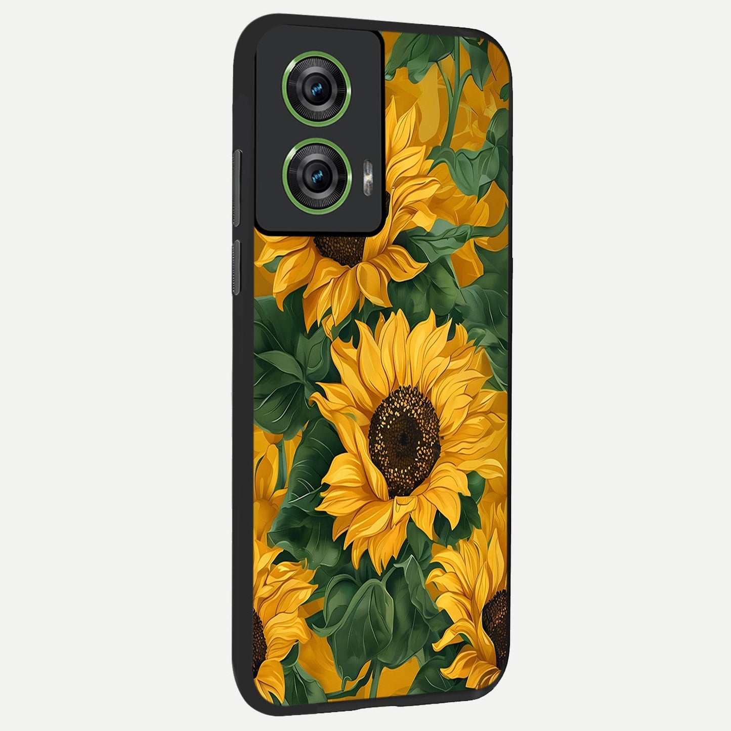 Bright Sunflower Bloom back cover For Moto Edge 50 Fusion slim fit glass case with vibrant aesthetic design