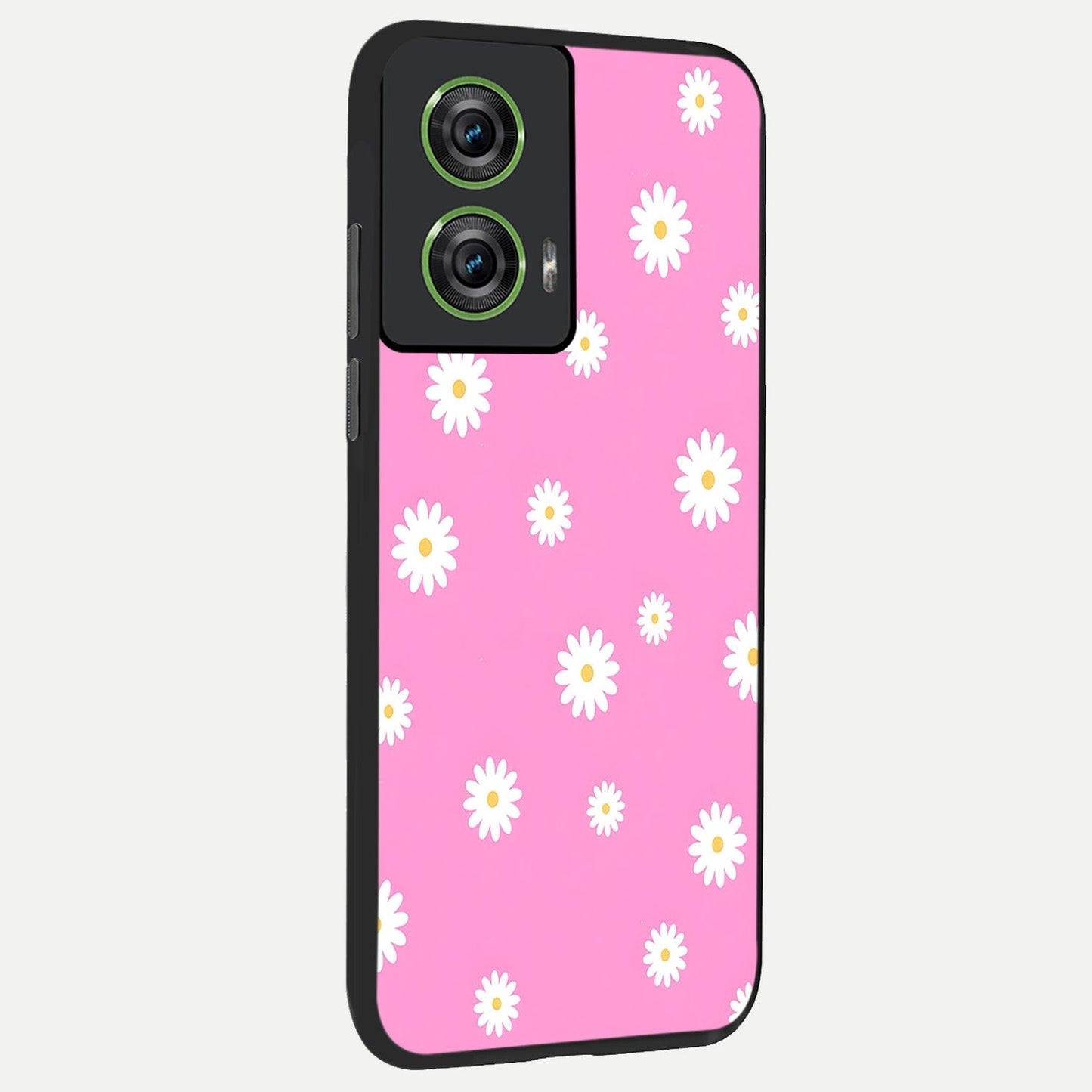 Bubblegum Daisy Pop back cover For Moto Edge 50 Fusion slim fit glass case with vibrant aesthetic design