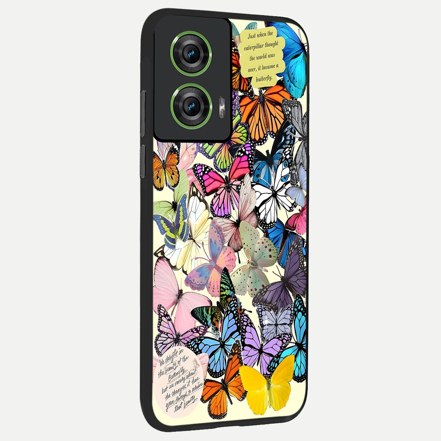 Butterflies Petal Dream back cover For Moto Edge 50 Fusion slim fit glass case with vibrant aesthetic design