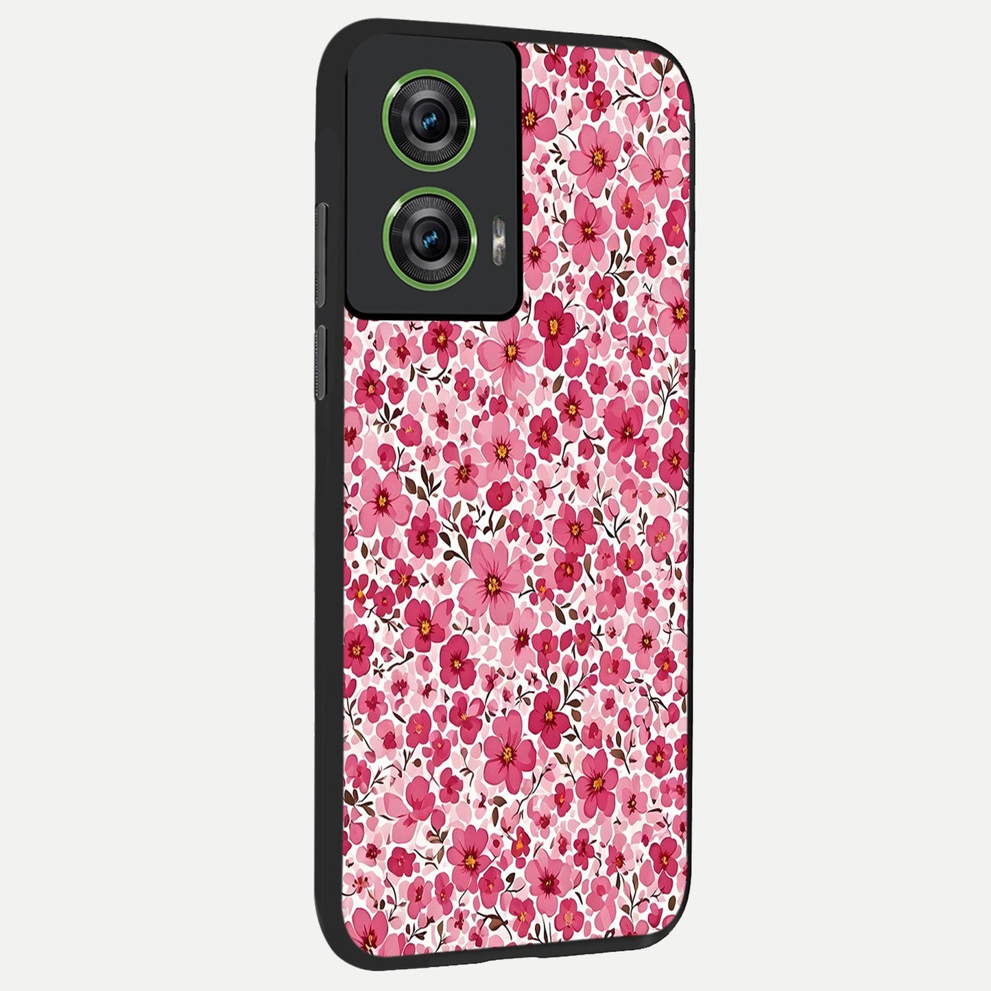 Cherry Blossom Charm back cover For Moto Edge 50 Fusion slim fit glass case with vibrant aesthetic design