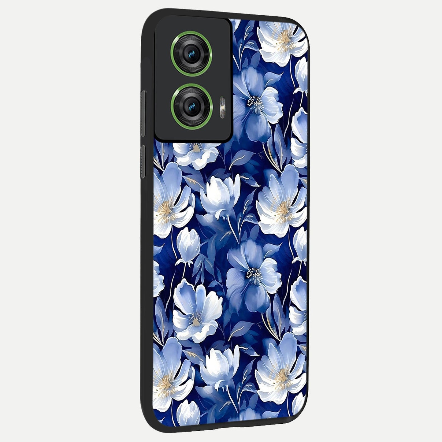 Cute Floral Patterns back cover For Moto Edge 50 Fusion slim fit glass case with vibrant aesthetic design