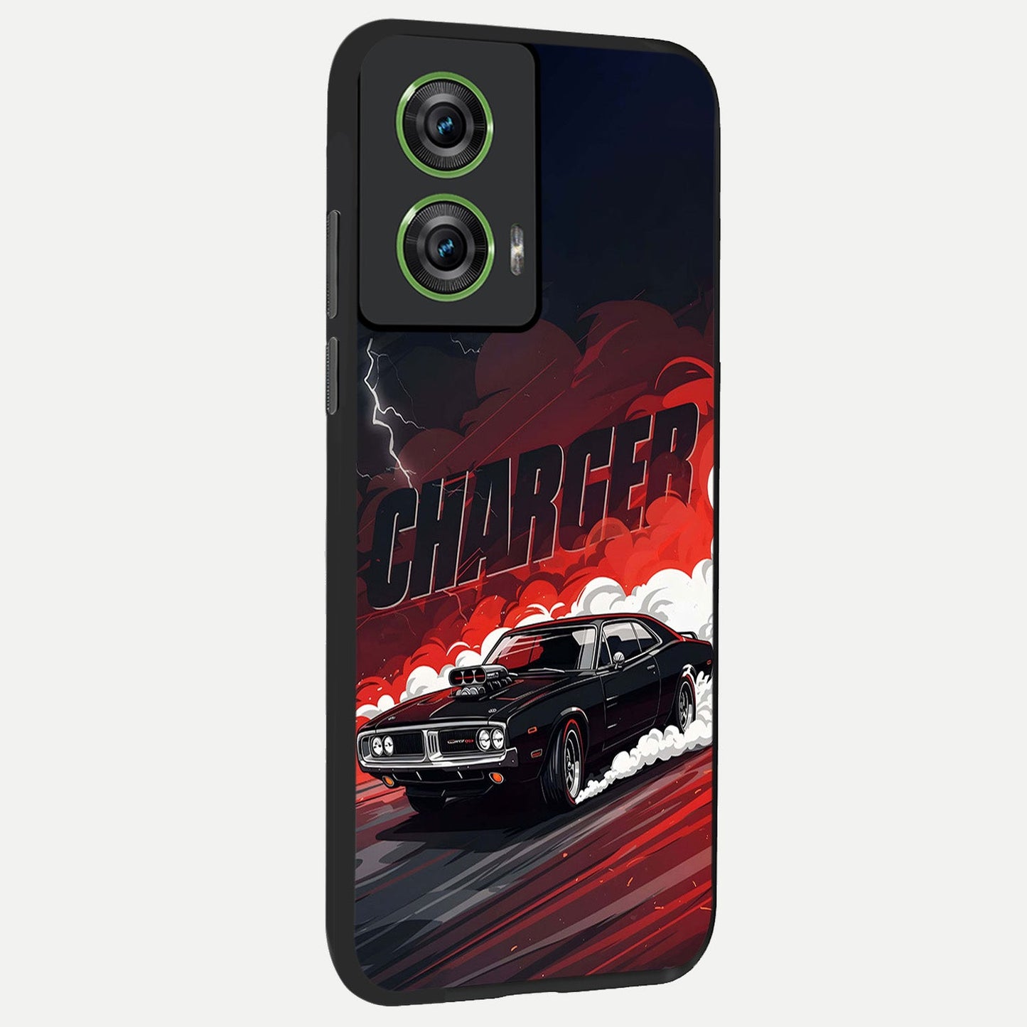 Dark Charger Fury back cover For Moto Edge 50 Fusion slim fit glass case with vibrant aesthetic design
