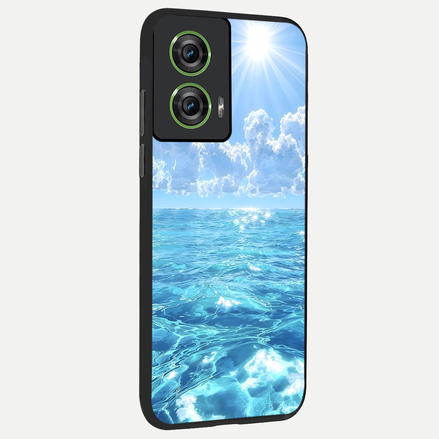 Endless Ocean Horizon back cover For Moto Edge 50 Fusion slim fit glass case with vibrant aesthetic design