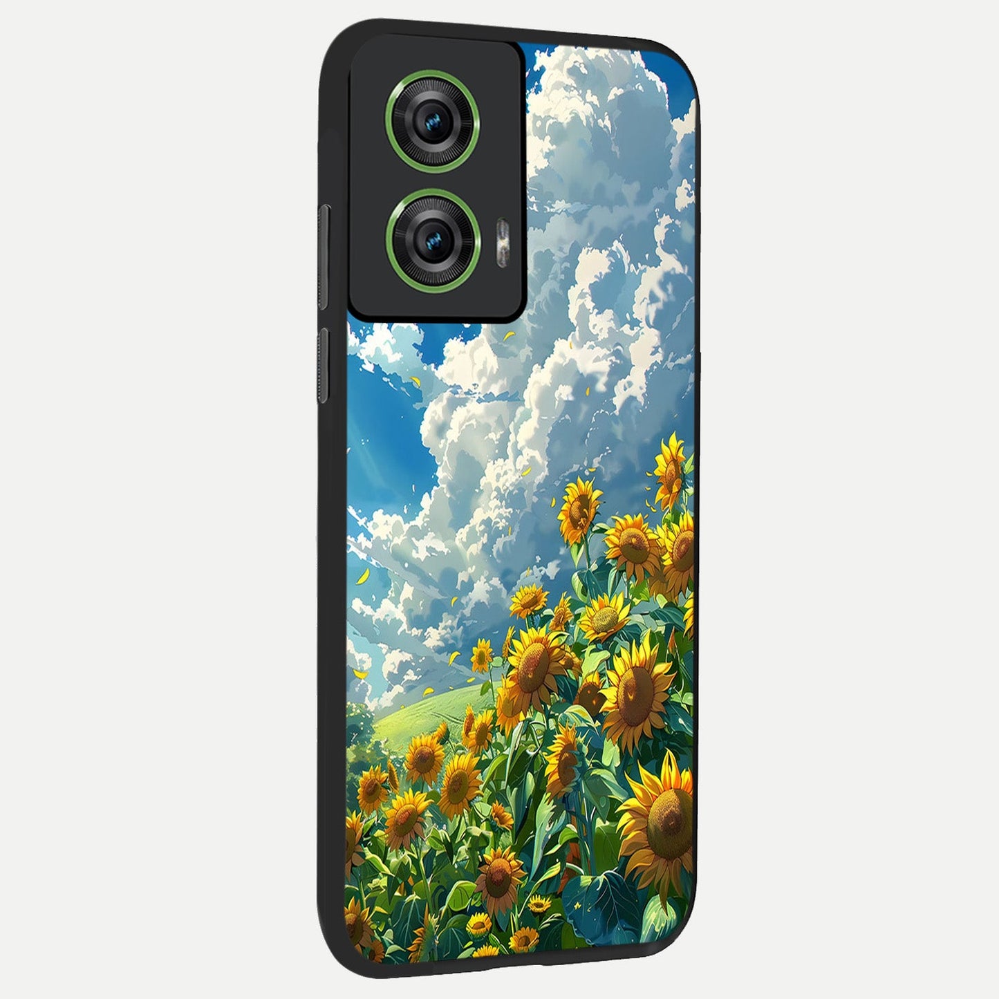 Golden Sun Glory back cover For Moto Edge 50 Fusion slim fit glass case with vibrant aesthetic design