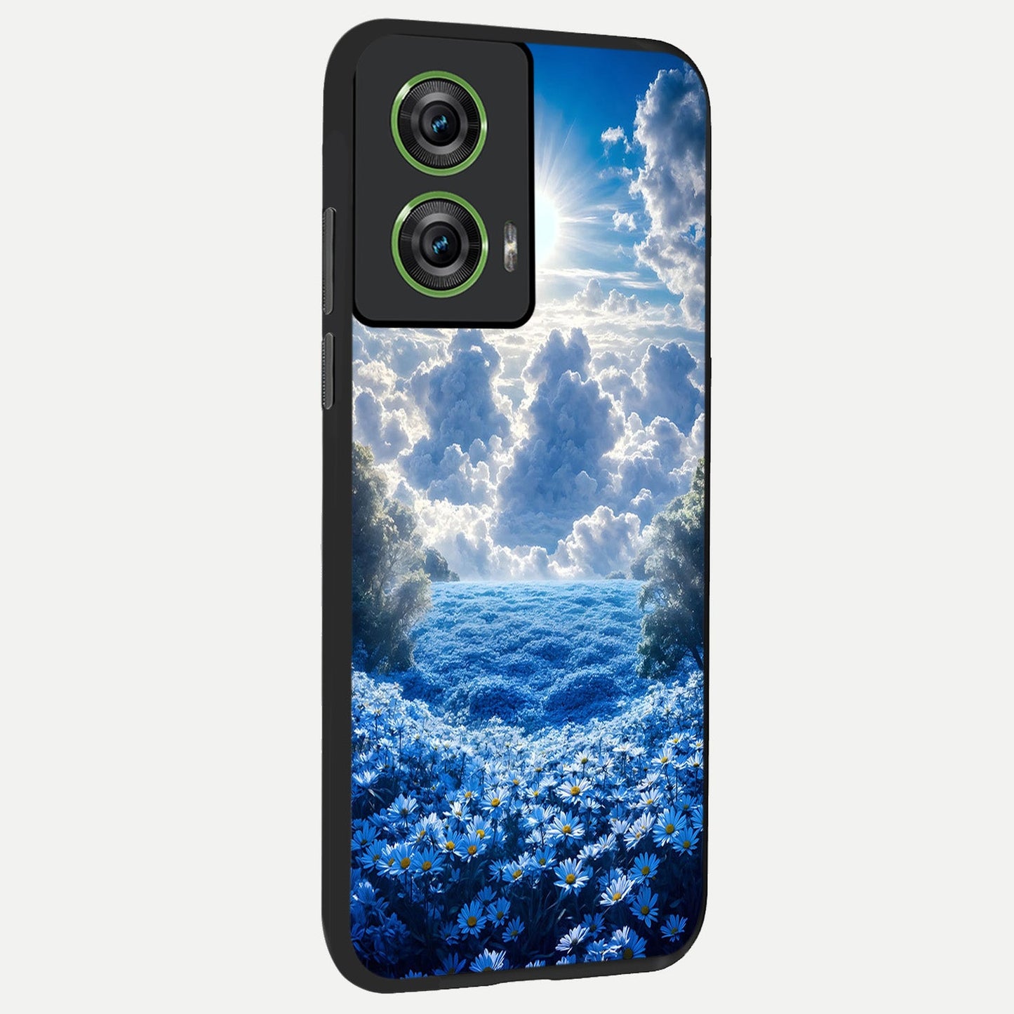 Heavenly Daisy Horizon back cover For Moto Edge 50 Fusion slim fit glass case with vibrant aesthetic design