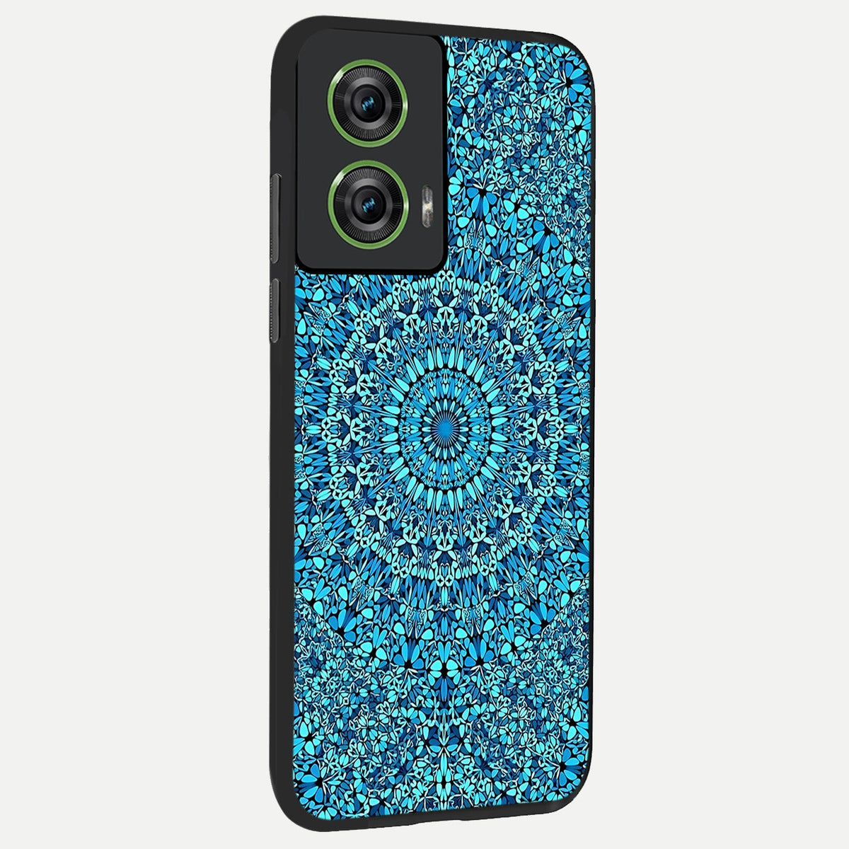 Ocean Bloom Mandala back cover For Moto Edge 50 Fusion slim fit glass case with vibrant aesthetic design