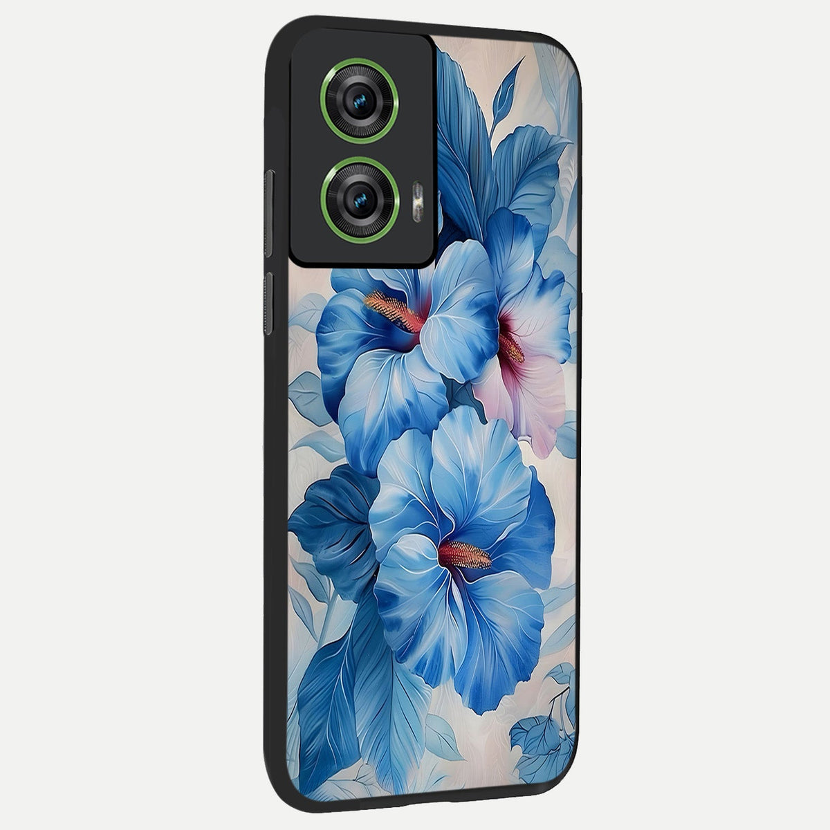 Ocean Hibiscus Grace back cover For Moto Edge 50 Fusion slim fit glass case with vibrant aesthetic design