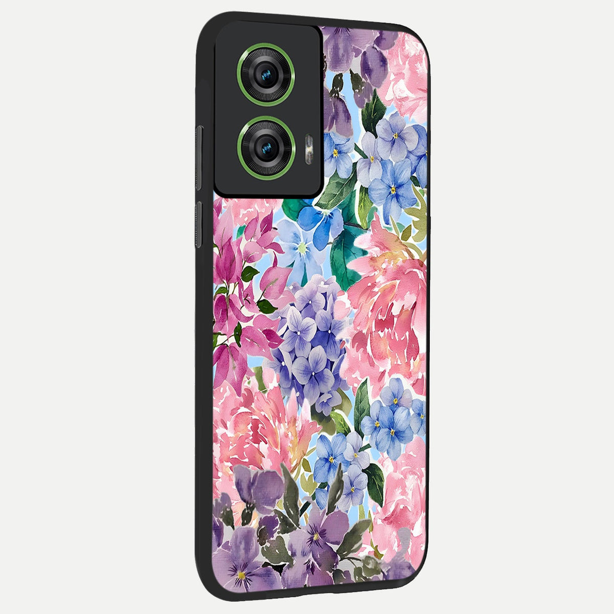 Pastel Floral Mix back cover For Moto Edge 50 Fusion slim fit glass case with vibrant aesthetic design