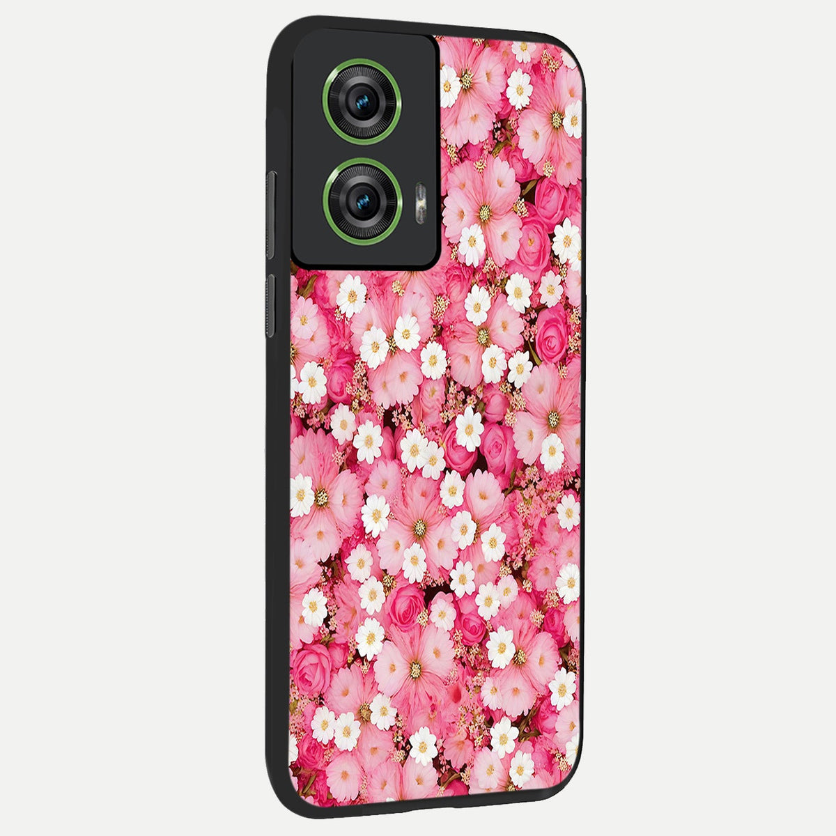Pink Daisy Bliss back cover For Moto Edge 50 Fusion slim fit glass case with vibrant aesthetic design