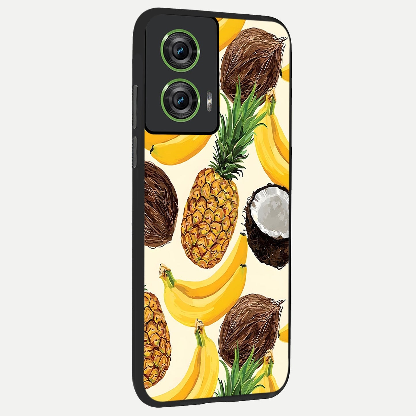 Tropical Fruit Mood back cover For Moto Edge 50 Fusion slim fit glass case with vibrant aesthetic design