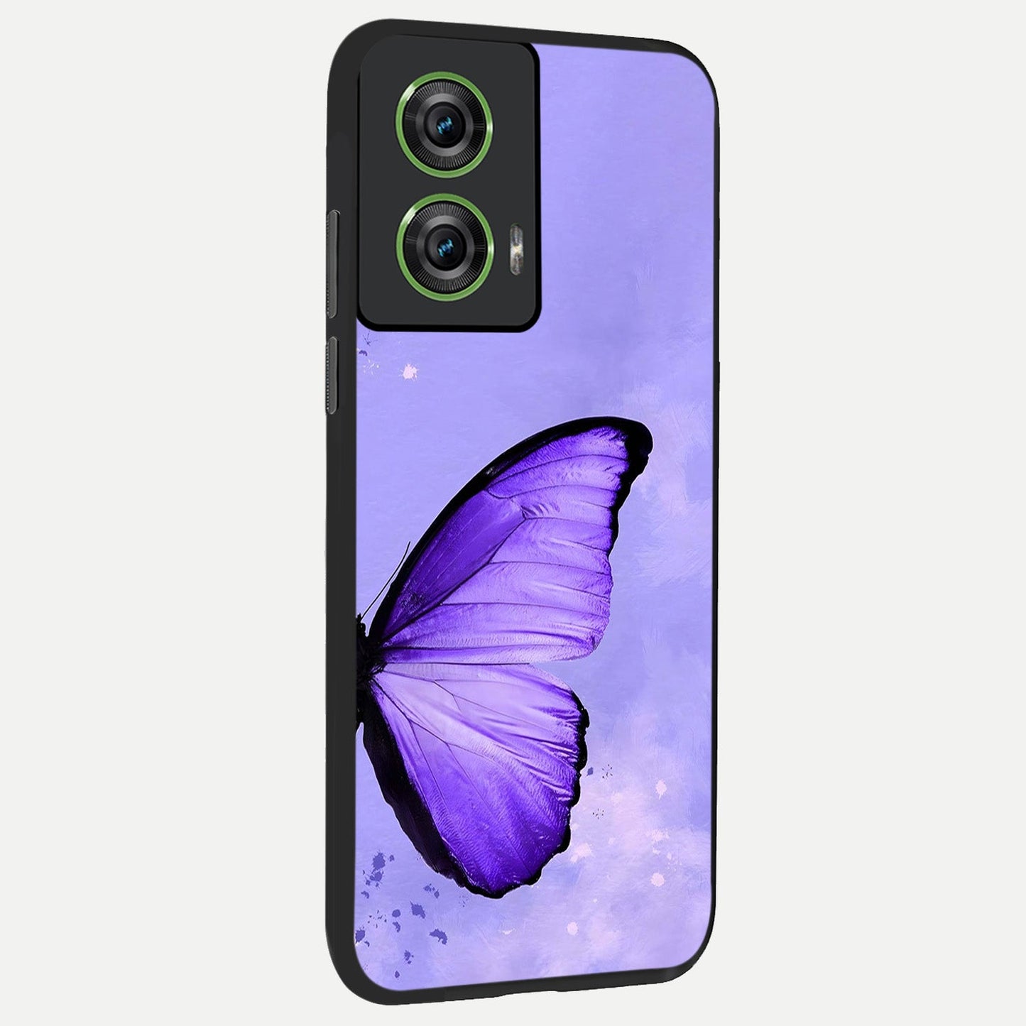 Violet Dream Wing back cover For Moto Edge 50 Fusion slim fit glass case with vibrant aesthetic design