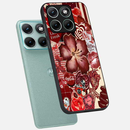 Aesthetic Little Freak phone case For Moto Edge 70 Fusion showing premium glass back cover with detailed artwork