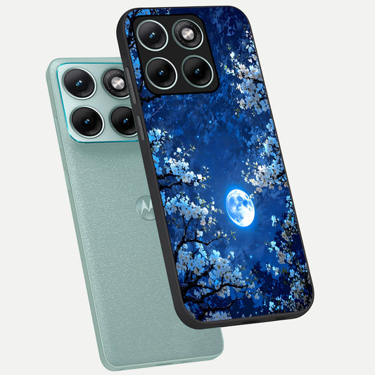 Blossom Moonlight Sky phone case For Moto Edge 70 Fusion showing premium glass back cover with detailed artwork
