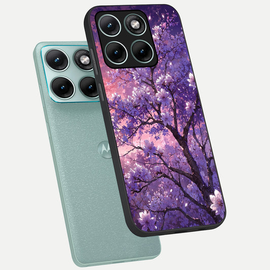 Blossom Tree phone case For Moto Edge 70 Fusion showing premium glass back cover with detailed artwork