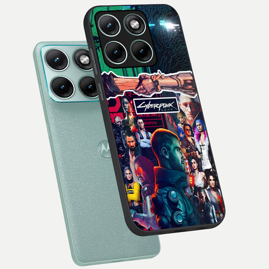 CYBERPUNK Legacy phone case For Moto Edge 70 Fusion showing premium glass back cover with detailed artwork