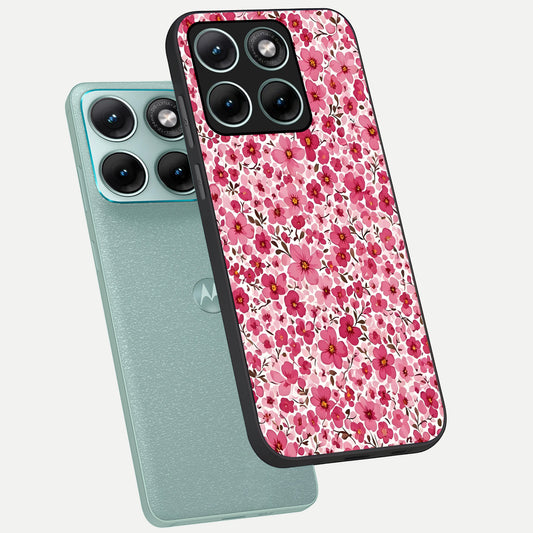 Cherry Blossom Charm phone case For Moto Edge 70 Fusion showing premium glass back cover with detailed artwork