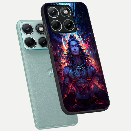 Divine Fire Shiv phone case For Moto Edge 70 Fusion showing premium glass back cover with detailed artwork