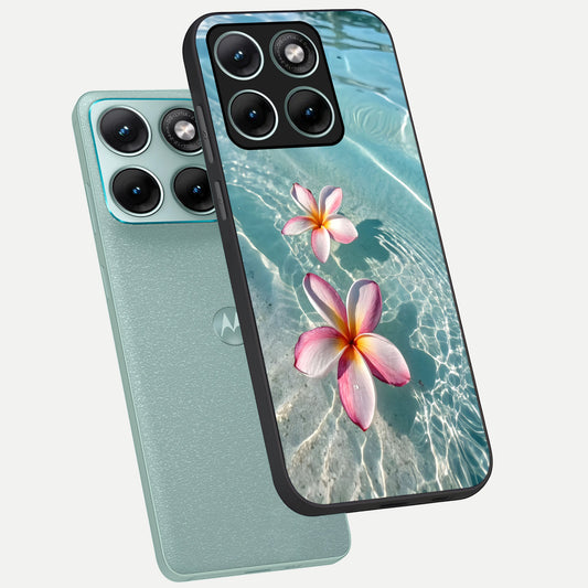 Floating Bloom Bliss phone case For Moto Edge 70 Fusion showing premium glass back cover with detailed artwork