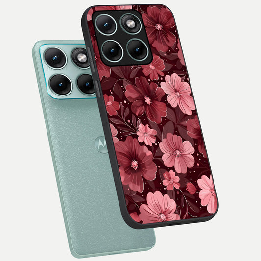 Flower Blush Bloom phone case For Moto Edge 70 Fusion showing premium glass back cover with detailed artwork