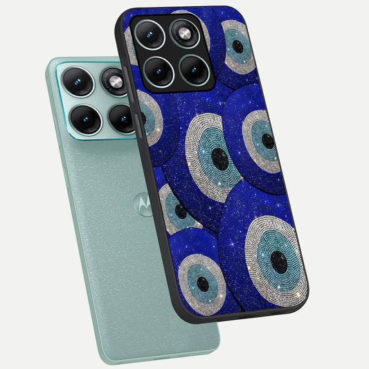 Galaxy Eye Flow phone case For Moto Edge 70 Fusion showing premium glass back cover with detailed artwork