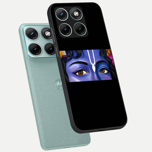 Krishna Eye phone case For Moto Edge 70 Fusion showing premium glass back cover with detailed artwork