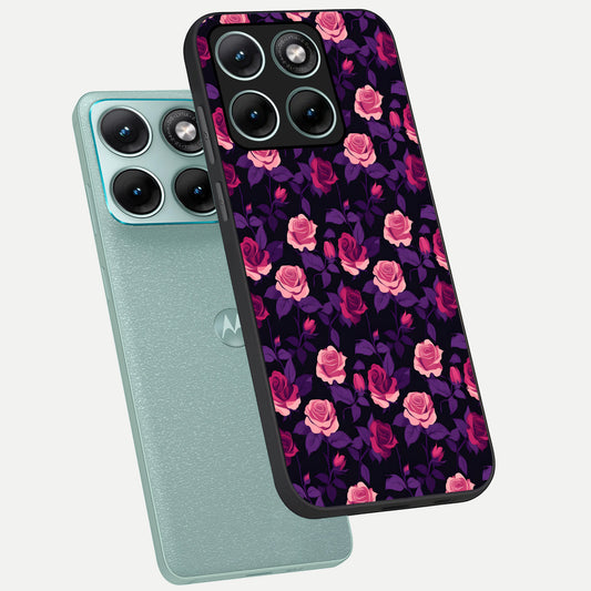 Rose Garden Twilight phone case For Moto Edge 70 Fusion showing premium glass back cover with detailed artwork