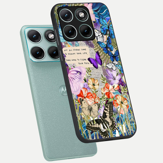 Storm Path Bloom phone case For Moto Edge 70 Fusion showing premium glass back cover with detailed artwork