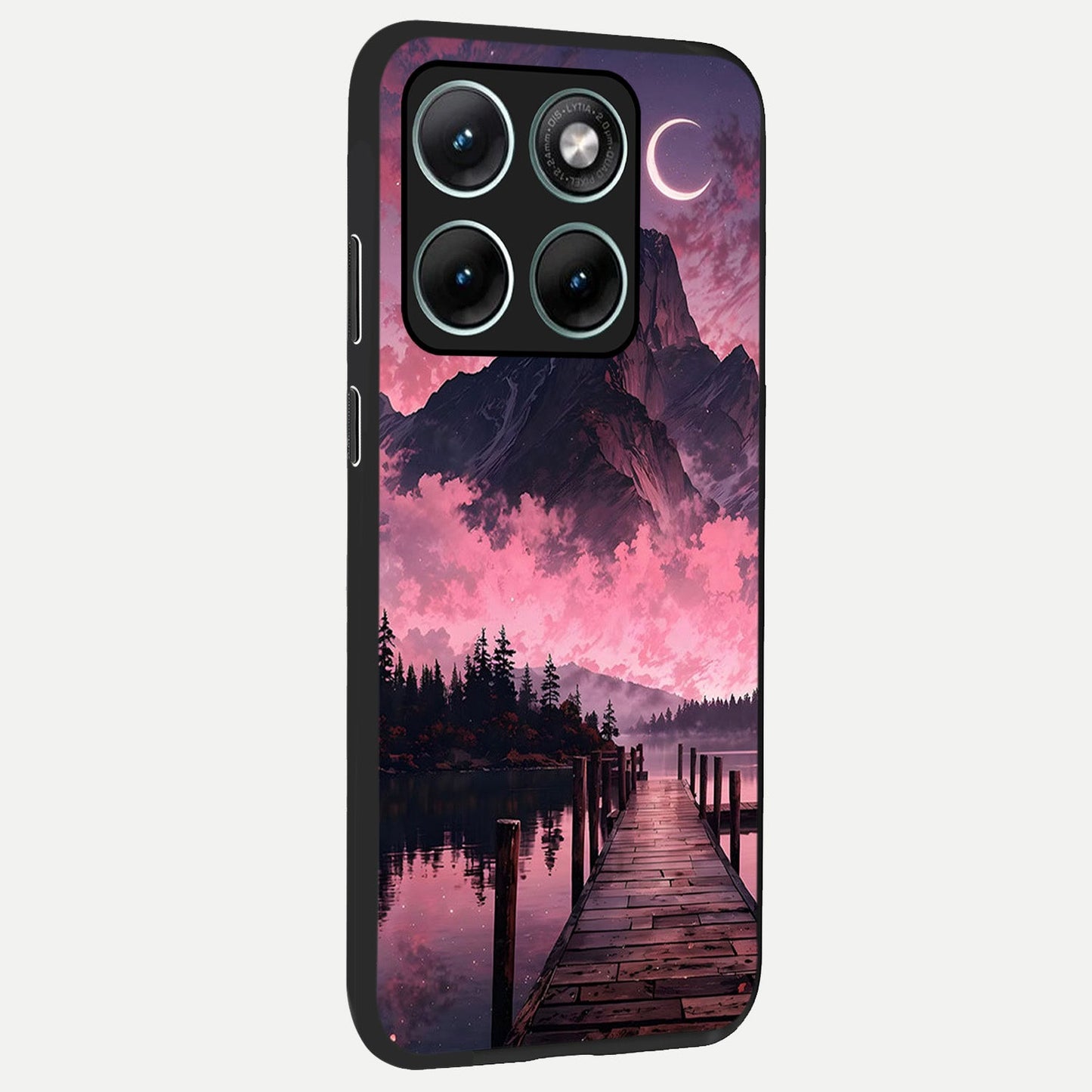Beautiful Mountain View back cover For Moto Edge 70 Fusion slim fit glass case with vibrant aesthetic design
