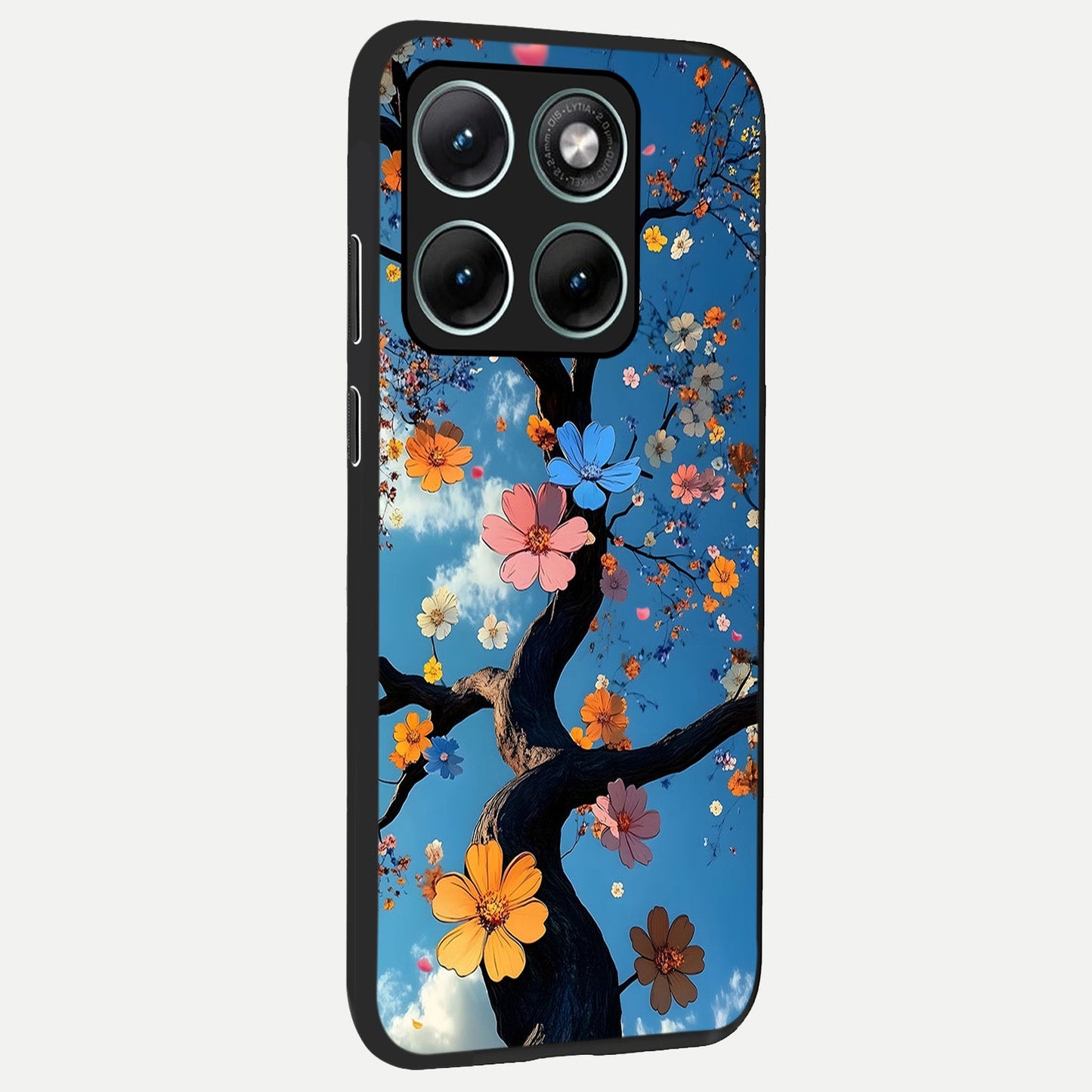 Blossom Dream Sky back cover For Moto Edge 70 Fusion slim fit glass case with vibrant aesthetic design