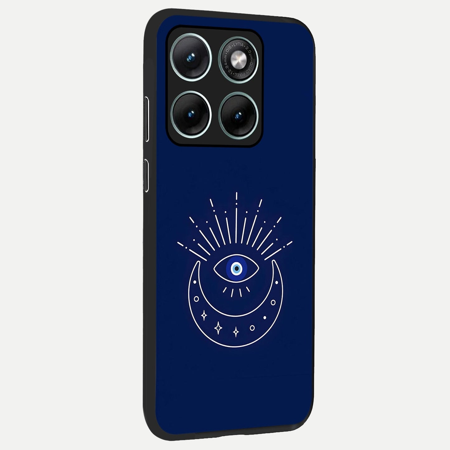 Blue Evil Eye back cover For Moto Edge 70 Fusion slim fit glass case with vibrant aesthetic design
