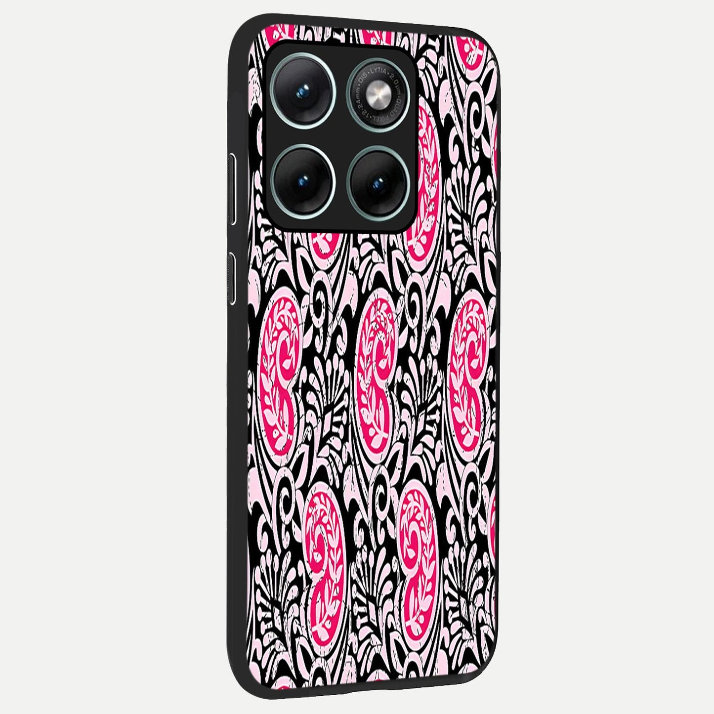 Crimson Paisley Charm back cover For Moto Edge 70 Fusion slim fit glass case with vibrant aesthetic design