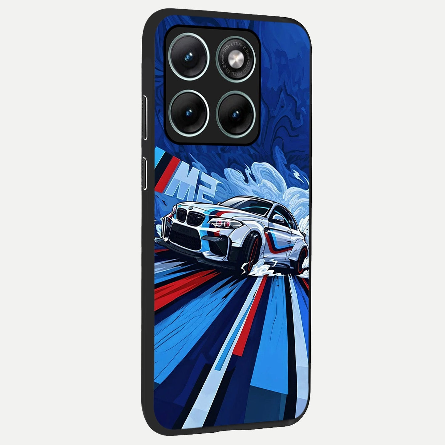 Drift Power Rush back cover For Moto Edge 70 Fusion slim fit glass case with vibrant aesthetic design