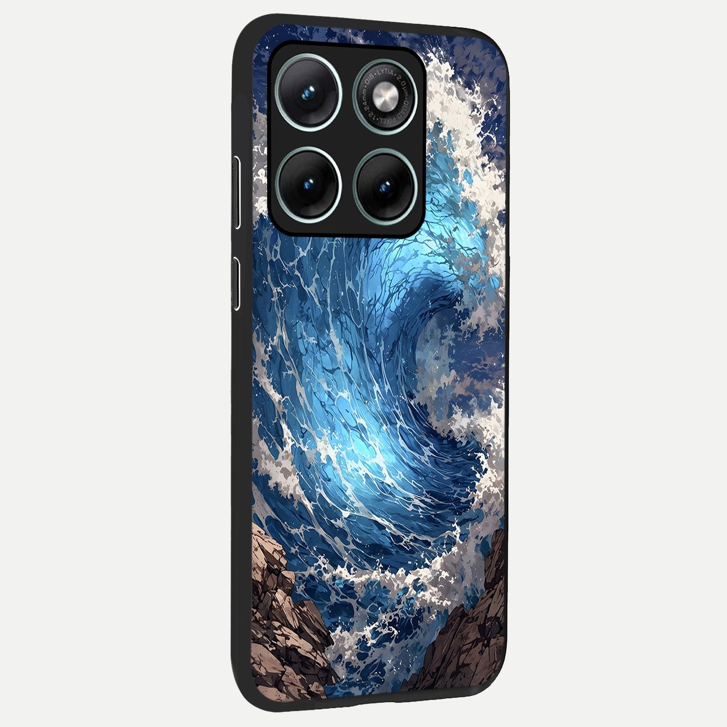 Giant Ocean Wave back cover For Moto Edge 70 Fusion slim fit glass case with vibrant aesthetic design