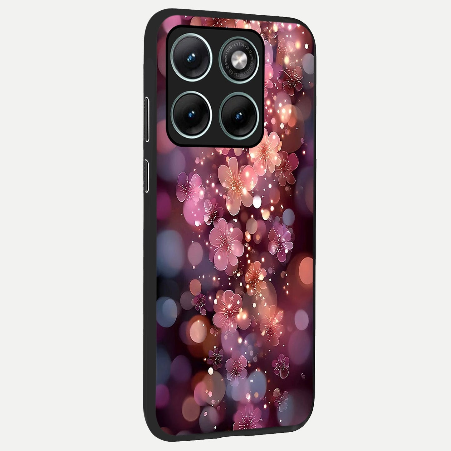 Glowing Petal Bliss back cover For Moto Edge 70 Fusion slim fit glass case with vibrant aesthetic design