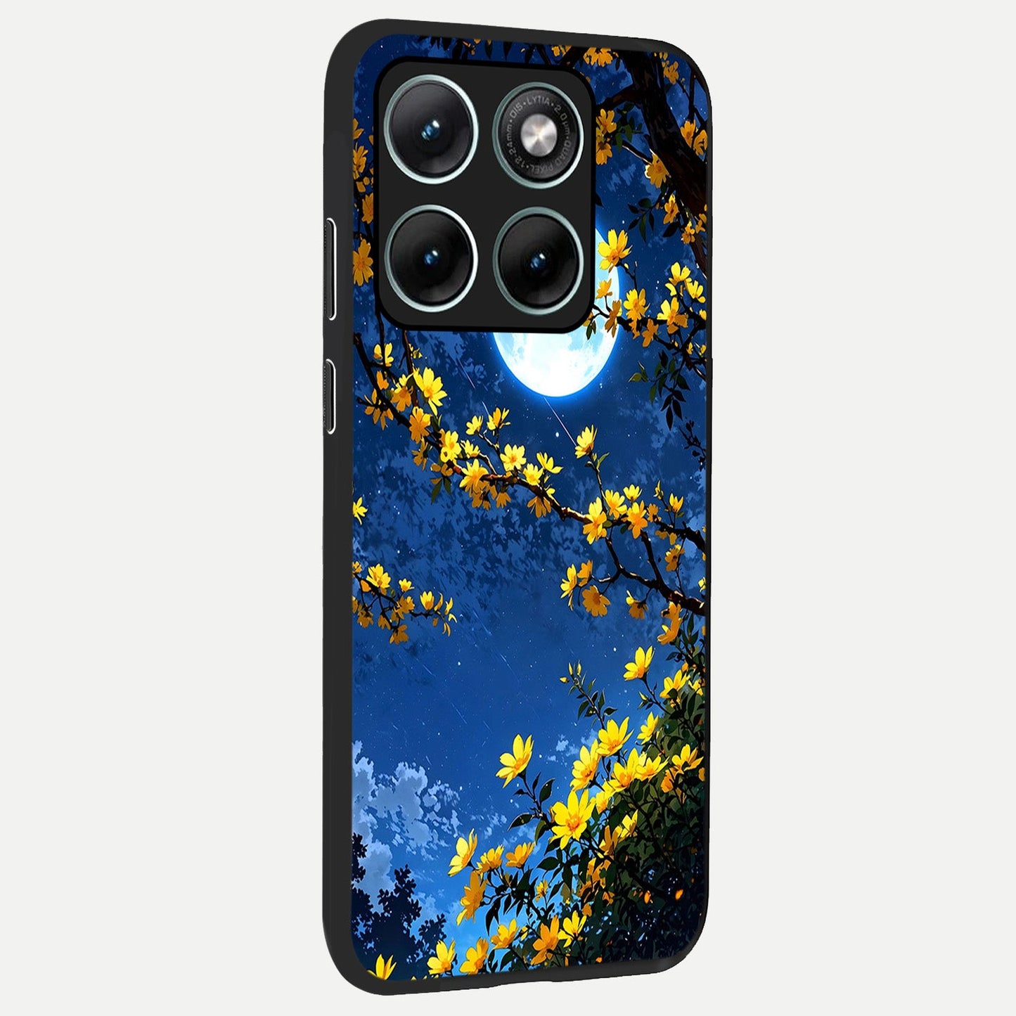 Golden Night Glow back cover For Moto Edge 70 Fusion slim fit glass case with vibrant aesthetic design
