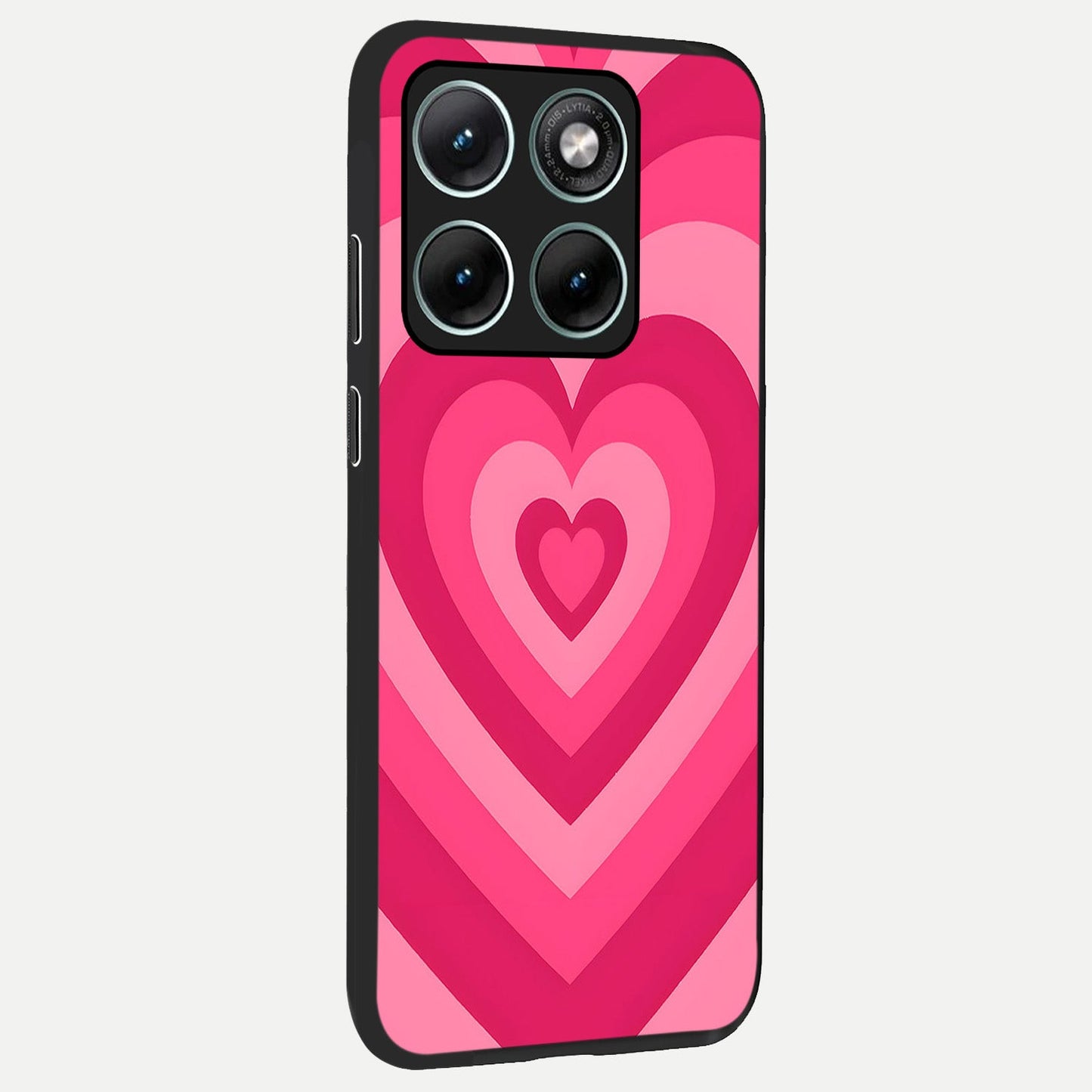 Layered Love Hearts back cover For Moto Edge 70 Fusion slim fit glass case with vibrant aesthetic design